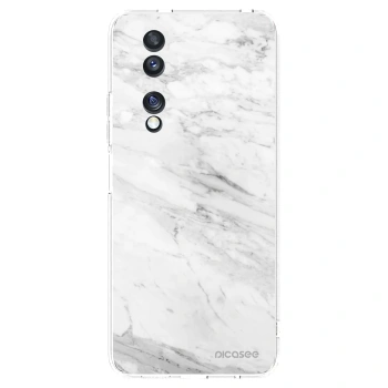Picasee Honor 70 Hülle - Transparentes Silikon - White marble