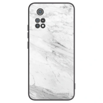 Picasee Xiaomi Poco M4 Pro Hülle - Schwarzes Silikon - White marble
