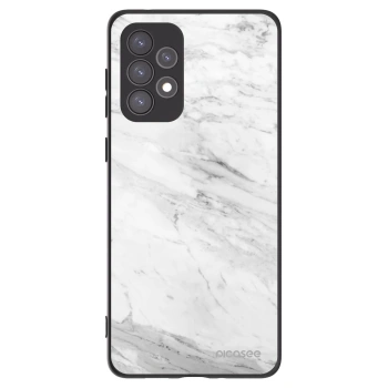 Picasee Samsung Galaxy A73 5G Hülle - Schwarzes Silikon - White marble