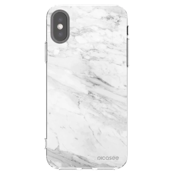 Picasee Apple iPhone X/XS Hülle - Transparentes Silikon - White marble