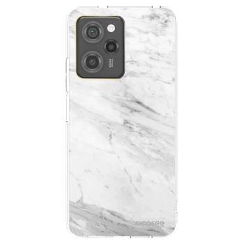 Picasee Xiaomi Poco X5 Pro Hülle - Schwarzes Silikon - White marble
