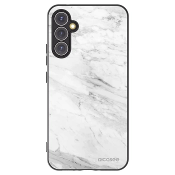 Picasee Samsung Galaxy A34 5G A346B Hülle - Schwarzes Silikon - White marble