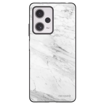 Picasee Xiaomi Redmi Note 12 Pro+ 5G Hülle - Schwarzes Silikon - White marble