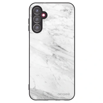 Picasee Samsung Galaxy A14 4G A145R Hülle - Schwarzes Silikon - White marble