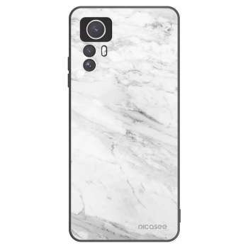 Picasee Xiaomi Redmi Note 12S Hülle - Schwarzes Silikon - White marble