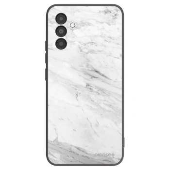 Picasee Samsung Galaxy A04s A047F Hülle - Schwarzes Silikon - White marble