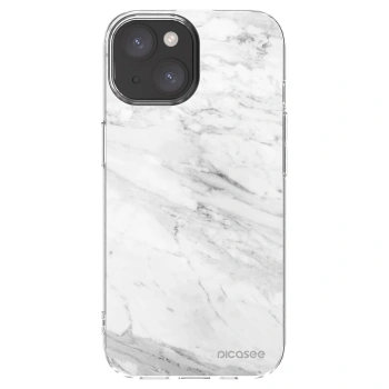 Picasee Apple iPhone 15 Hülle - Transparentes Silikon - White marble