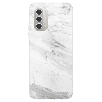 Picasee Motorola Moto G51 Hülle - Transparentes Silikon - White marble