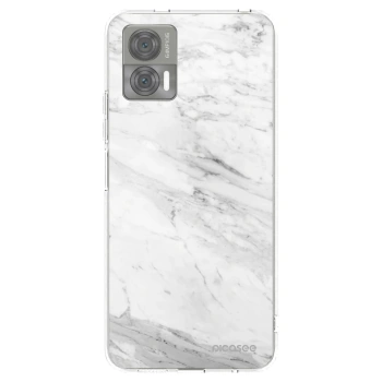 Picasee Motorola Edge 30 Neo Hülle - Transparentes Silikon - White marble