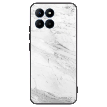 Picasee Honor 70 Lite Hülle - Schwarzes Silikon - White marble