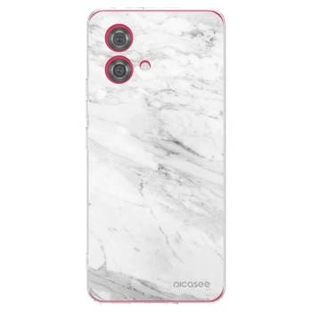 Picasee Motorola Moto G84 5G Hülle - Transparentes Silikon - White marble