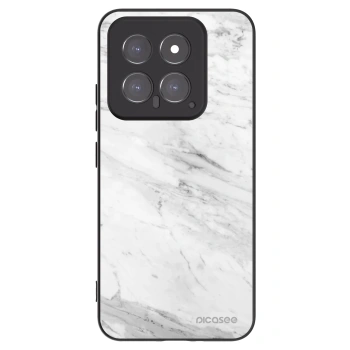 Picasee Xiaomi 14 Hülle - Schwarzes Silikon - White marble