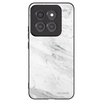 Picasee Xiaomi 14 Pro Hülle - Schwarzes Silikon - White marble