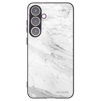 Picasee Samsung Galaxy S24+ S926B 5G Hülle - Schwarzes Silikon - White marble