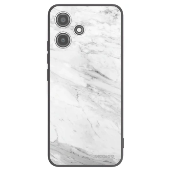 Picasee Xiaomi Redmi 12 5G Hülle - Schwarzes Silikon - White marble