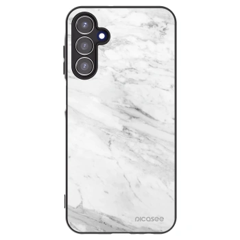 Picasee Samsung Galaxy A15 A156B 5G Hülle - Schwarzes Silikon - White marble