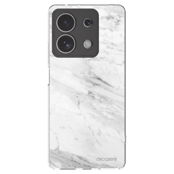 Picasee Xiaomi Redmi Note 13 4G Hülle - Transparentes Silikon - White marble