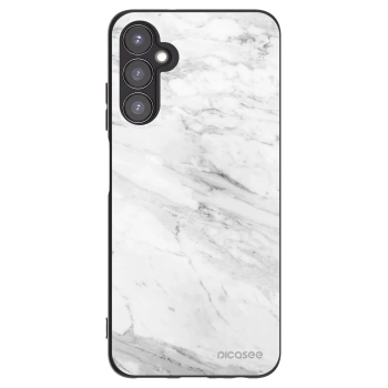 Picasee Samsung Galaxy A05s A057G Hülle - Schwarzes Silikon - White marble