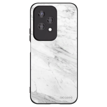 Picasee Honor 200 Lite Hülle - Schwarzes Silikon - White marble