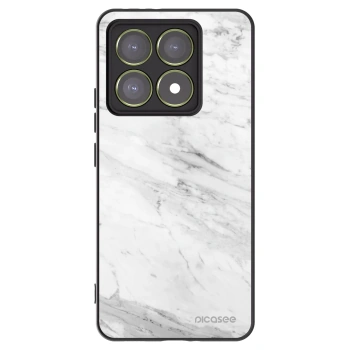 Picasee Xiaomi 14T Hülle - Schwarzes Silikon - White marble