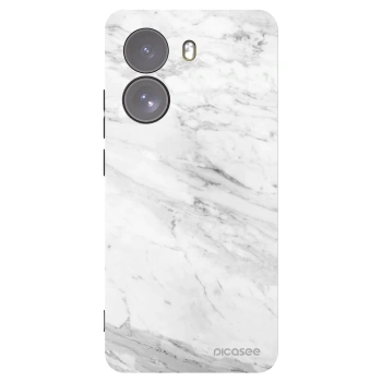 Picasee Xiaomi Poco X7 Hülle - Schwarzes Silikon - White marble