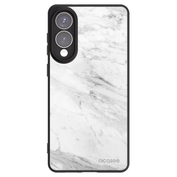 Picasee Samsung Galaxy S25 Edge 5G Hülle - Schwarzes Silikon - White marble