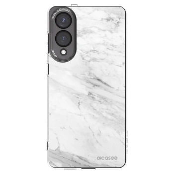 Picasee Samsung Galaxy S25 Edge 5G Hülle - Transparentes Silikon - White marble
