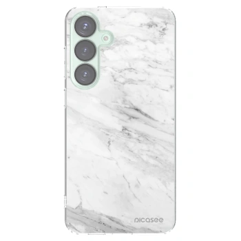 Picasee Samsung Galaxy S25+ 5G Hülle - Transparentes Silikon - White marble
