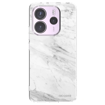 Picasee Xiaomi Redmi Note 14 4G Hülle - Transparentes Silikon - White marble