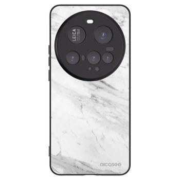 Picasee Xiaomi 15 Ultra Hülle - Schwarzes Silikon - White marble