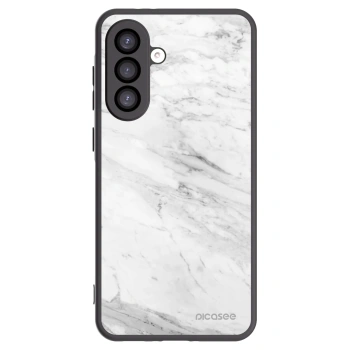 Picasee Samsung Galaxy A26 5G A266B Hülle - Schwarzes Silikon - White marble