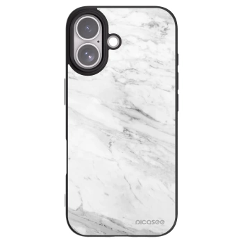 Picasee Apple iPhone 17 Hülle - Schwarzes Silikon - White marble