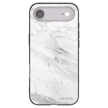 Picasee Apple iPhone Air Hülle - Schwarzes Silikon - White marble