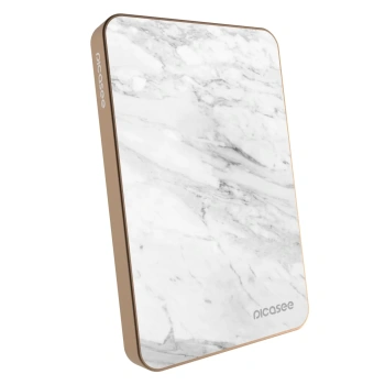 Powerbank mit MagSafe 5 000 mAh Golden - White marble