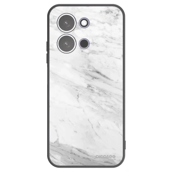 Picasee Xiaomi Redmi 15C 5G Hülle - Schwarzes Silikon - White marble