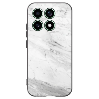 Picasee Xiaomi 17 Hülle - Schwarzes Silikon - White marble