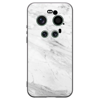 Picasee Xiaomi 17 Ultra Hülle - Schwarzes Silikon - White marble
