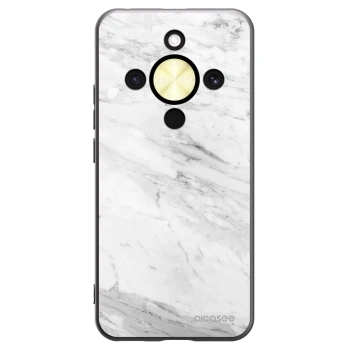Picasee Honor Magic8 Lite 5G Hülle - Schwarzes Silikon - White marble