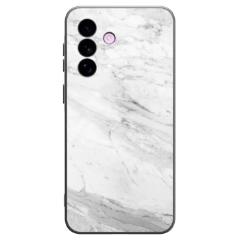Picasee Samsung Galaxy A57 5G Hülle - Schwarzes Silikon - White marble