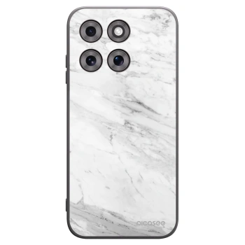 Picasee Motorola Moto G77 Hülle - Schwarzes Silikon - White marble