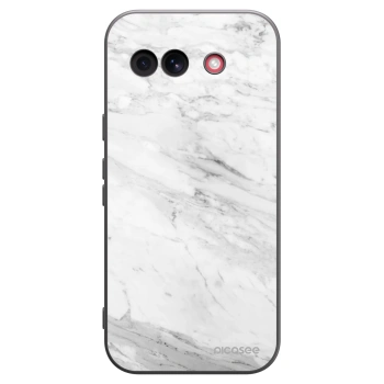 Picasee Google Pixel 10a Hülle - Schwarzes Silikon - White marble