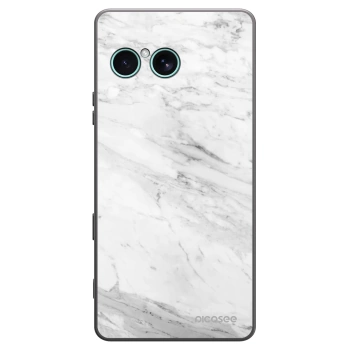 Picasee Sony Xperia 10 VII Hülle - Schwarzes Silikon - White marble