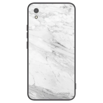 Picasee Xiaomi Redmi 7A Hülle - Schwarzes Silikon - White marble