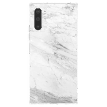 Picasee Samsung Galaxy Note 10 N970F Hülle - Transparentes Silikon - White marble