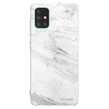 Picasee Samsung Galaxy A51 A515F Hülle - Transparentes Silikon - White marble