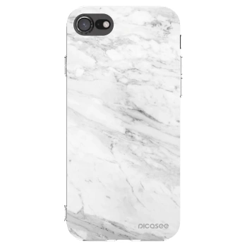 Picasee Apple iPhone SE 2020 Hülle - Transparentes Silikon - White marble