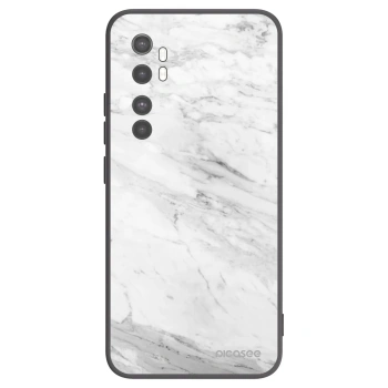 Picasee Xiaomi Mi Note 10 Lite Hülle - Schwarzes Silikon - White marble