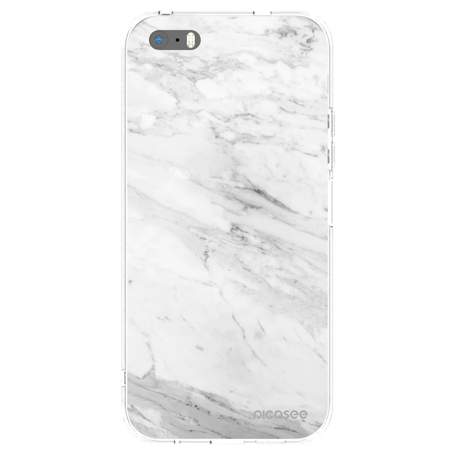 Picasee Apple iPhone 5/5S/SE Hülle - Transparentes Silikon - White marble