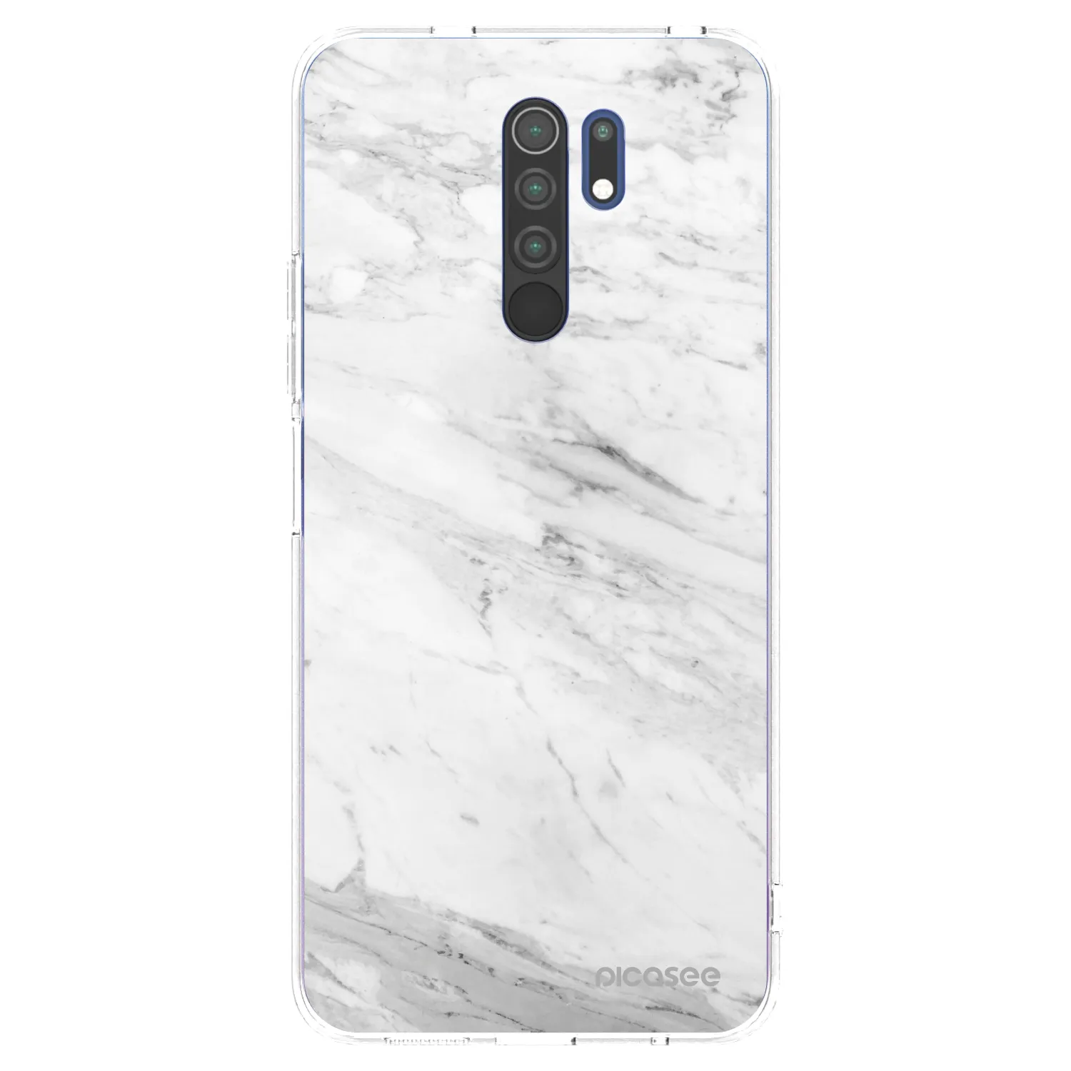 Picasee Xiaomi Redmi 9 Hülle - Transparentes Silikon - White marble