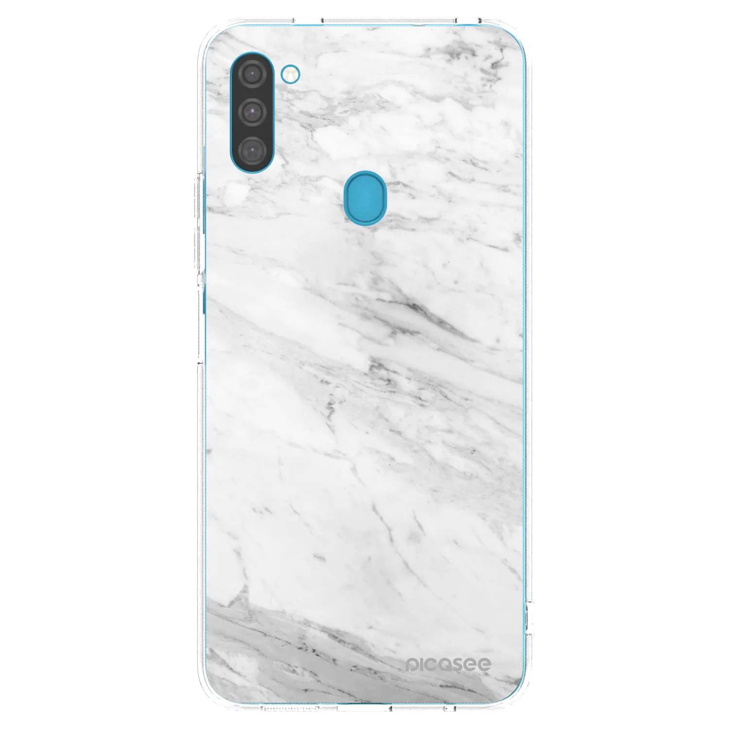 Picasee Samsung Galaxy M11 Hülle - Transparentes Silikon - White marble